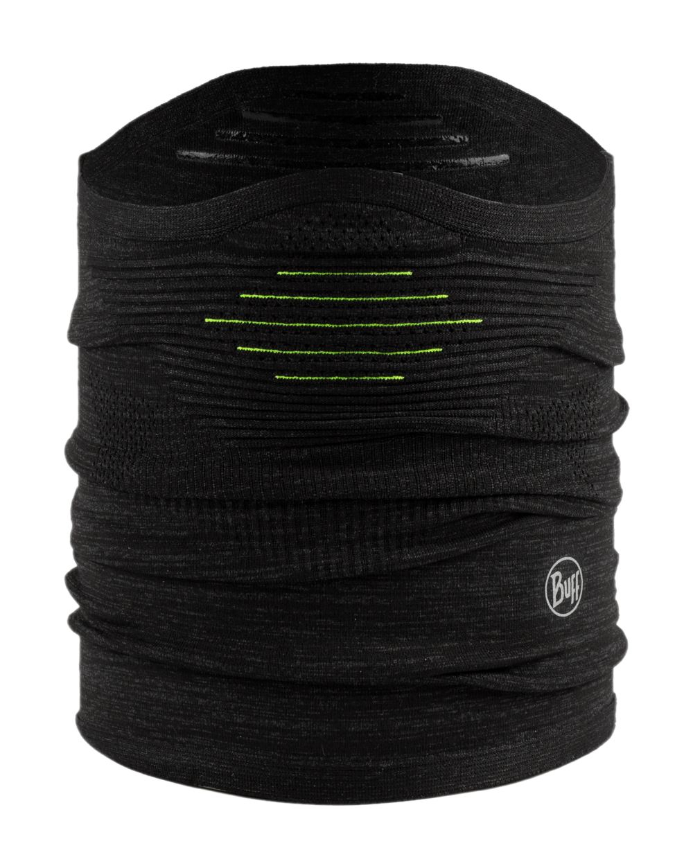 Black Coloured Buff DryFlx Pro Neck Warmer on white background