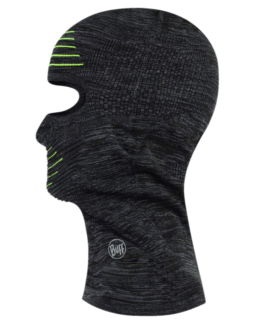 Black Coloured Buff Dryflx Pro Solid Balaclava on white background
