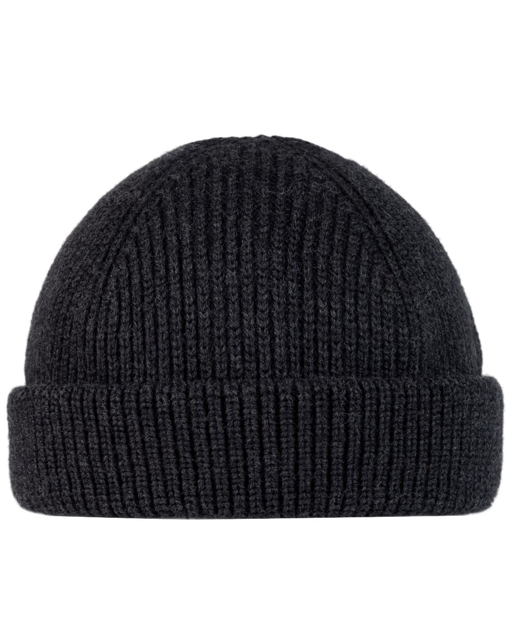Graphite Coloured Buff Knitted Ervin Beanie on white background