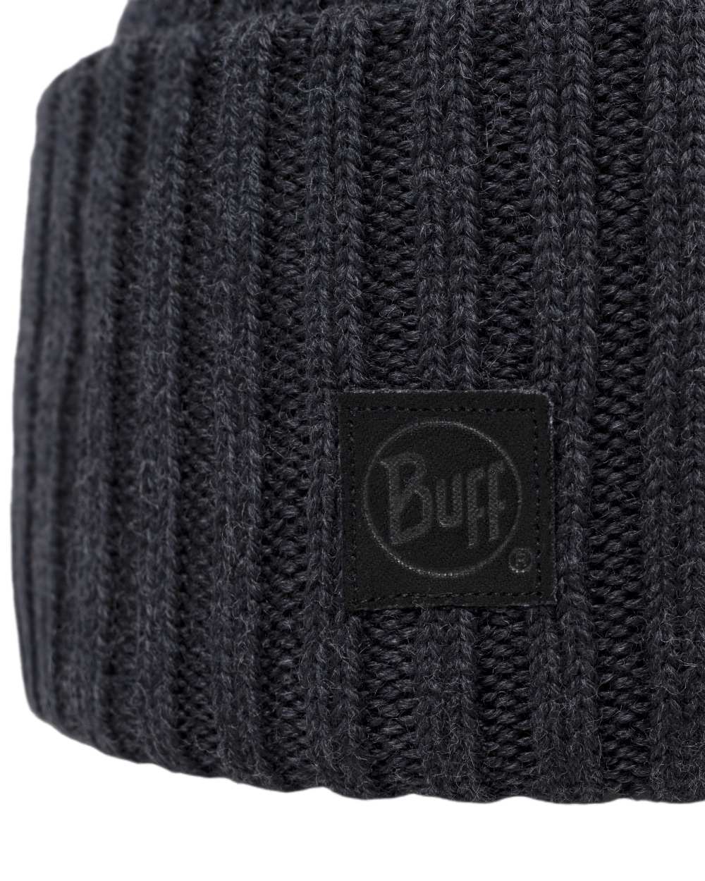 Graphite Coloured Buff Knitted Erviny Beanie on white background