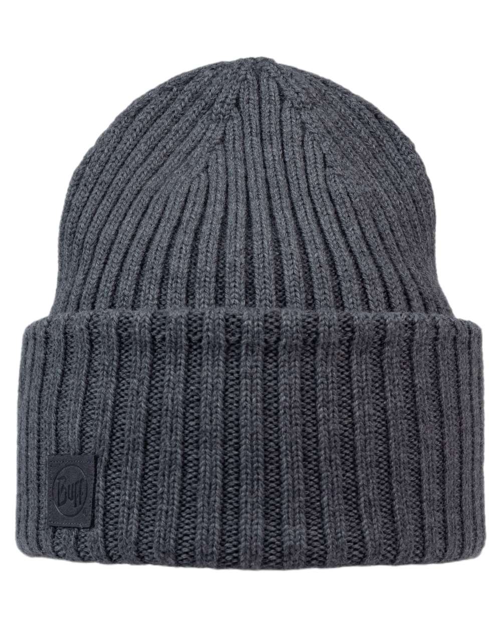 Heather Grey Coloured Buff Knitted Erviny Beanie on white background