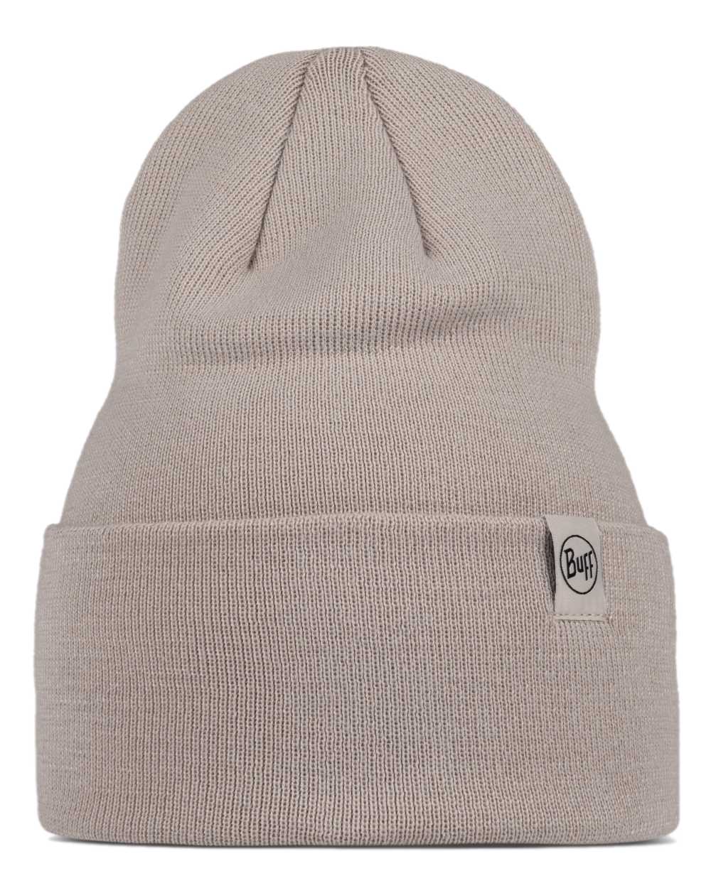 Birch Grey Coloured Buff Linon Knitted Beanie on white background