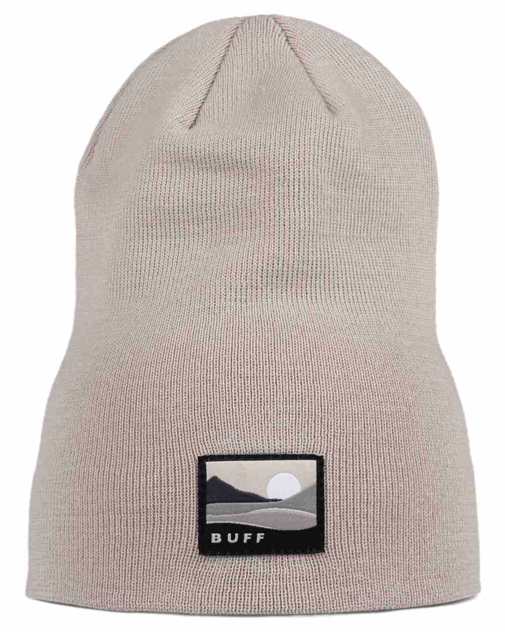 Birch Grey Coloured Buff Lilon Knitted Long Beanie on white background