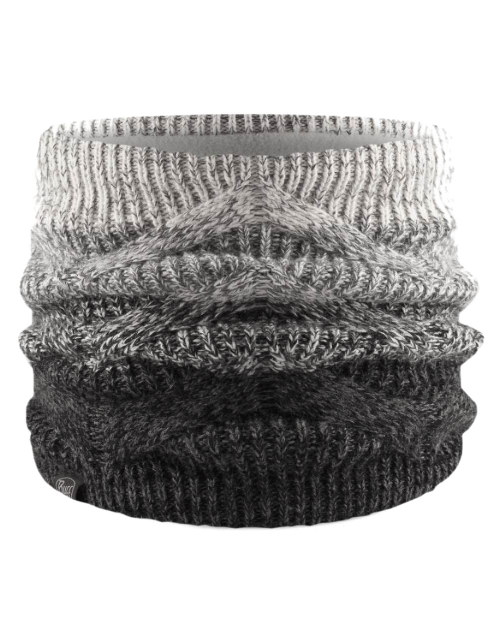 Grey Coloured Buff Masha Knitted Polar Neck Warmer on white background