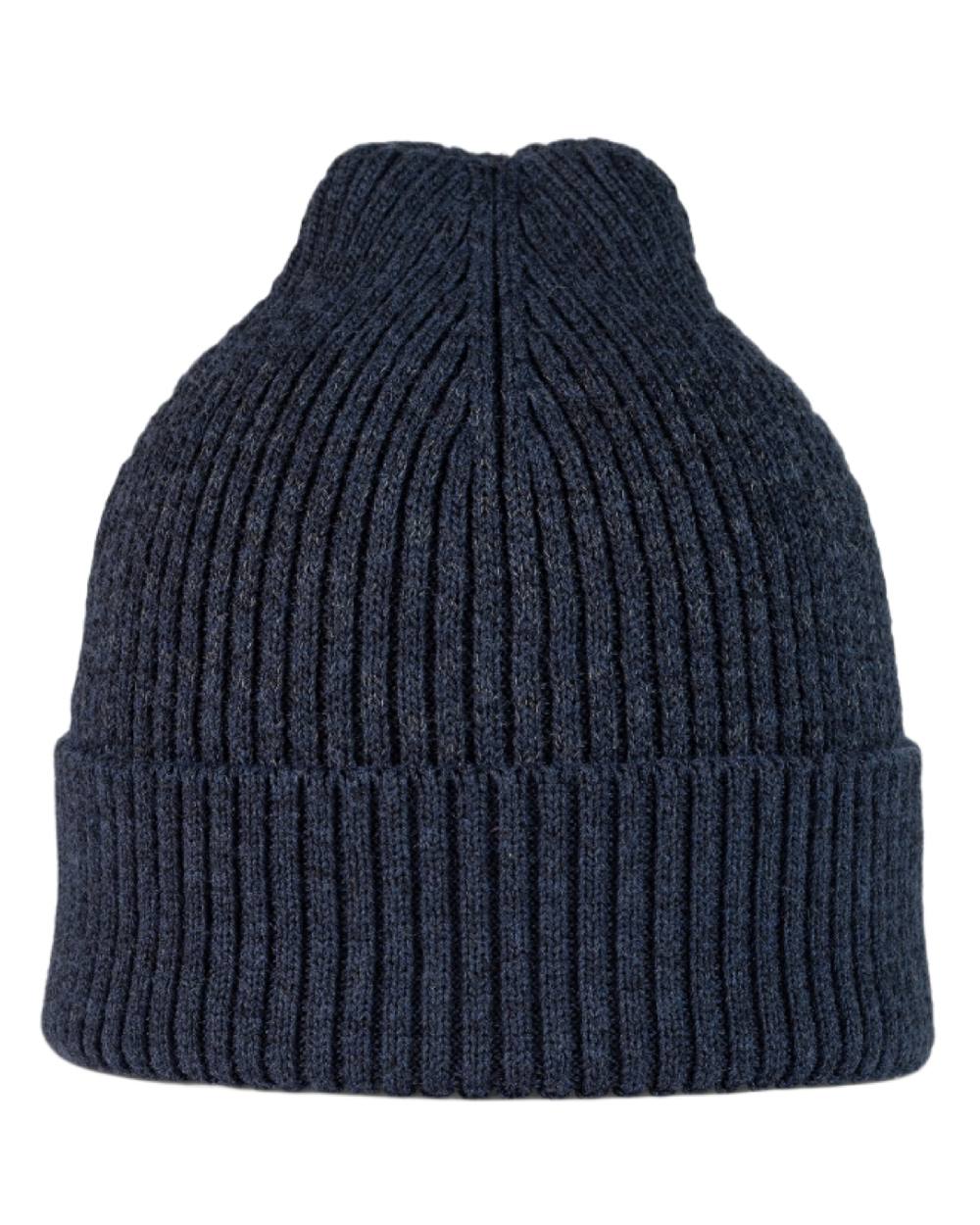 Night Blue Coloured Buff Merino Active Beanie on white background