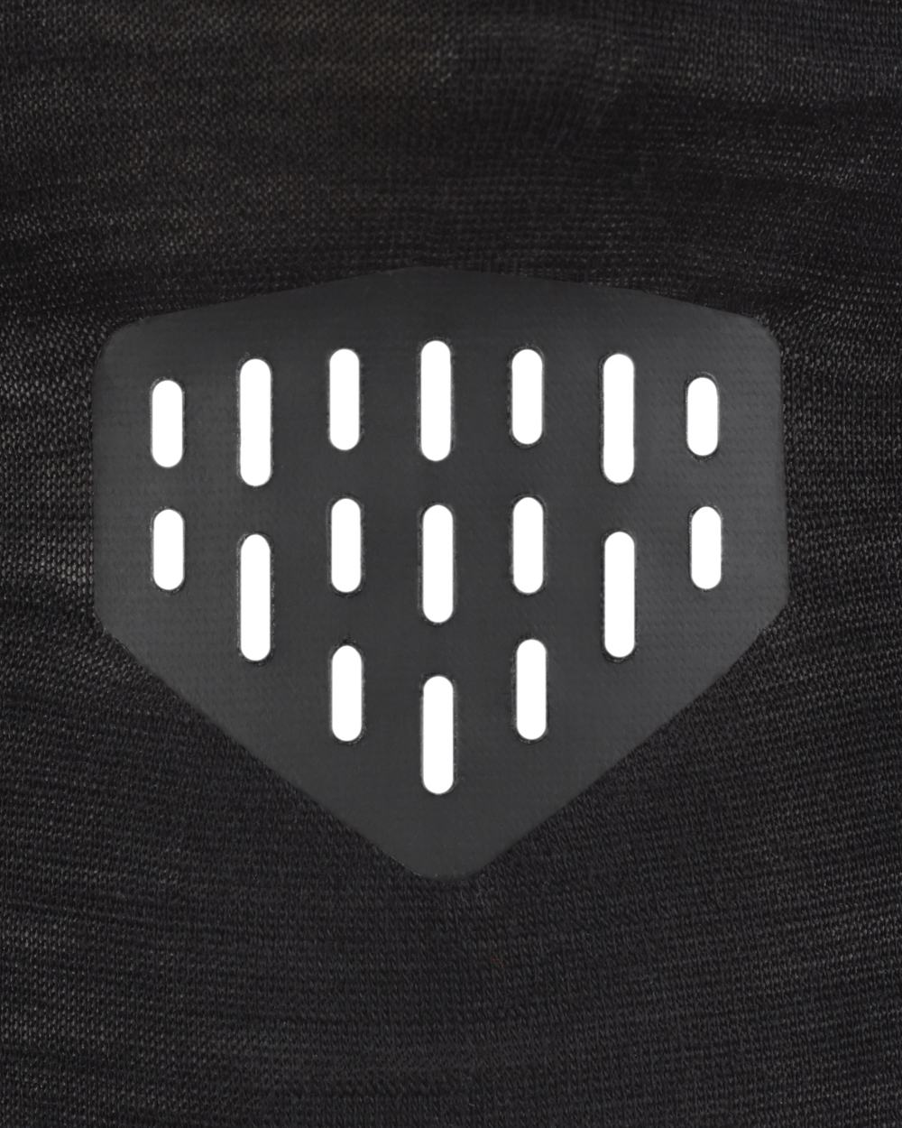 Black Coloured Buff Merino Lightweight Balaclava on white background