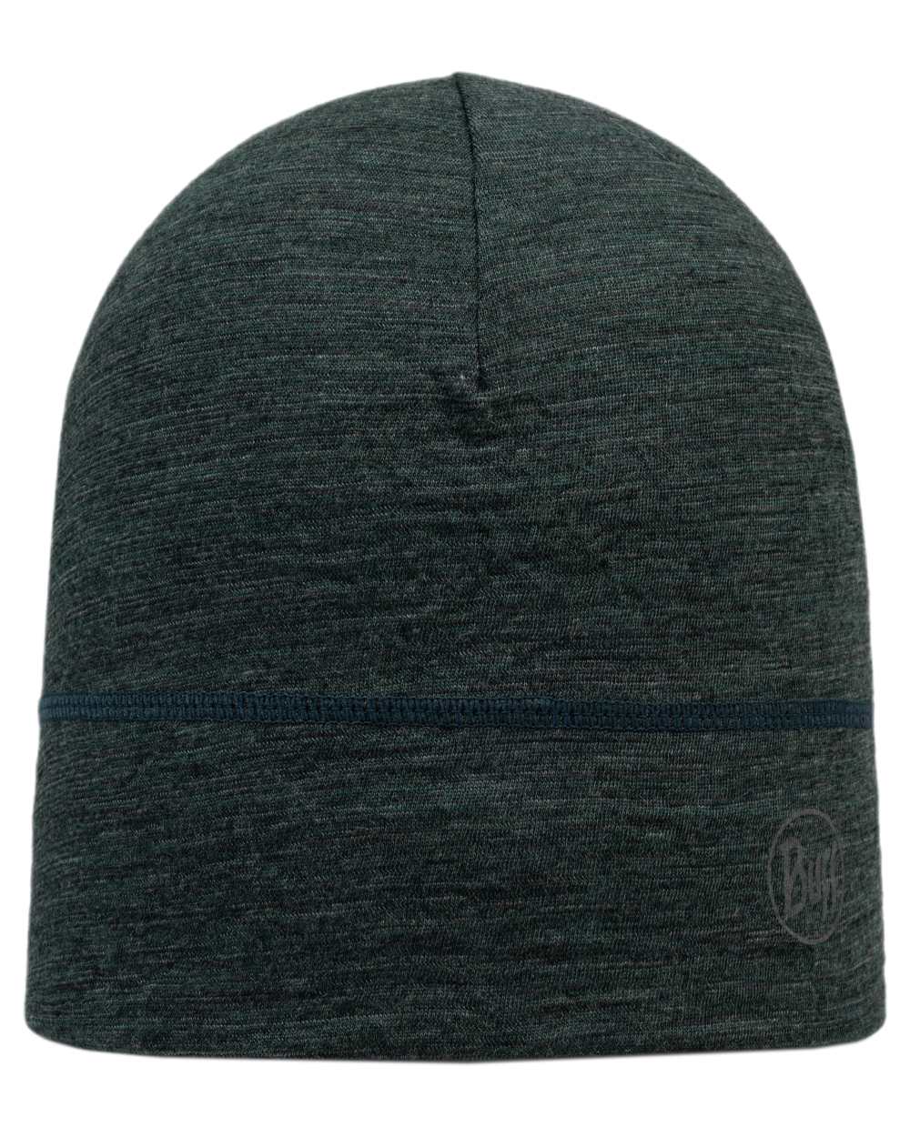 Forest Coloured Buff Merino Lightweight Beanie on white background