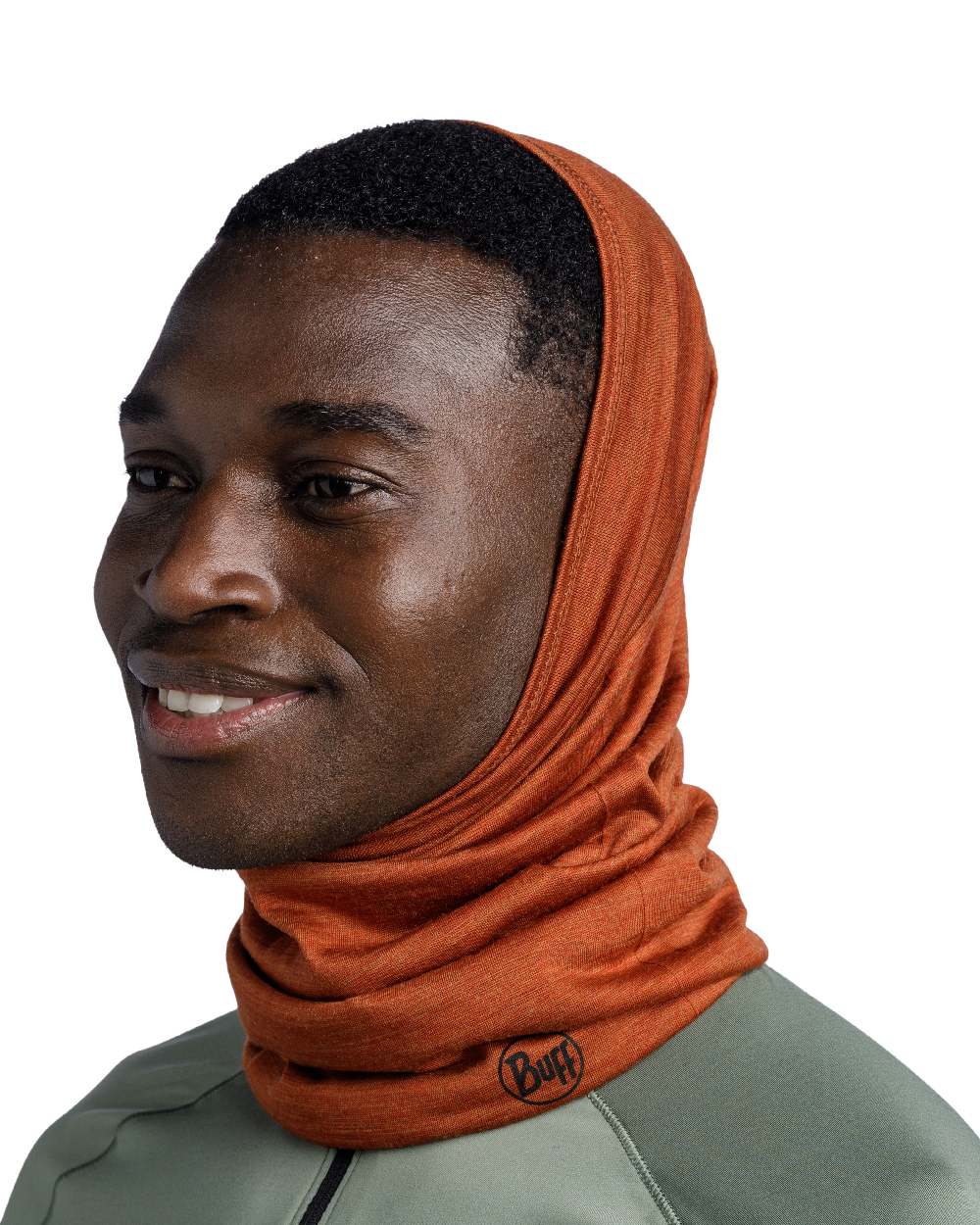 Cinnamon Coloured Buff Merino Lightweight Neck Warmer on white background