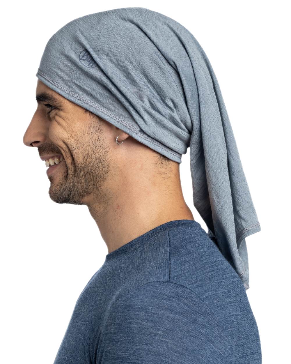 Flint Coloured Buff Merino Lightweight Neck Warmer on white background