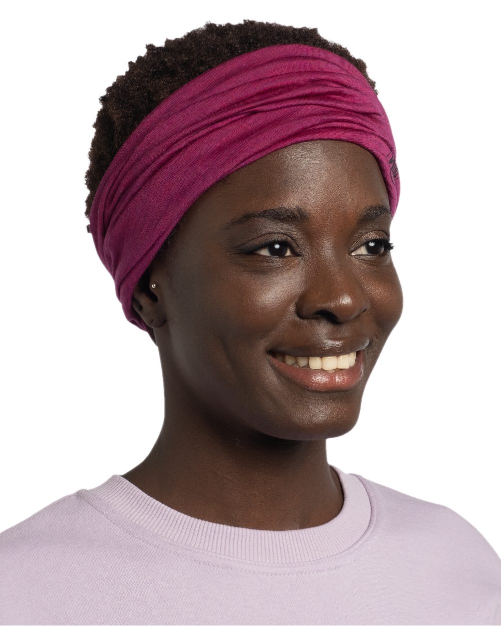 Magenta Coloured Buff Merino Lightweight Neck Warmer on white background