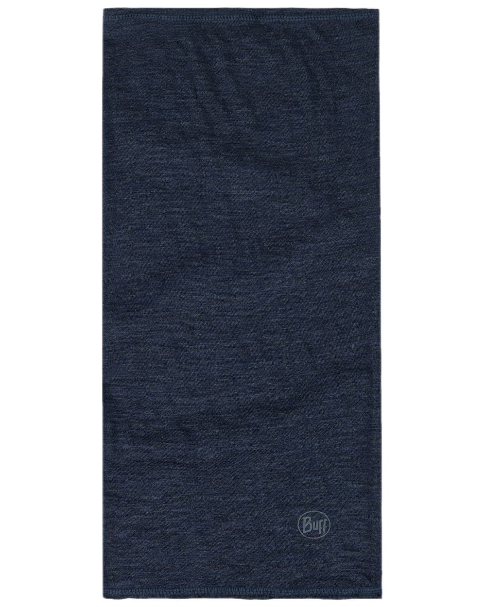 Night Blue Coloured Buff Merino Lightweight Neck Warmer on white background