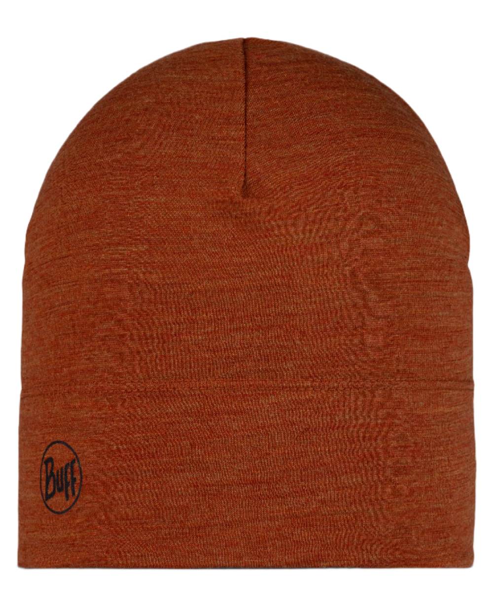 Cinnamon Coloured Buff Merino Midweight Beanie on white background