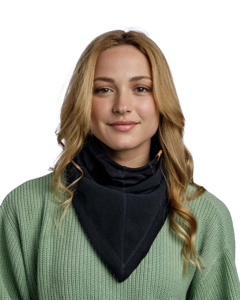 Black Coloured Buff Mountain Bandana on white background