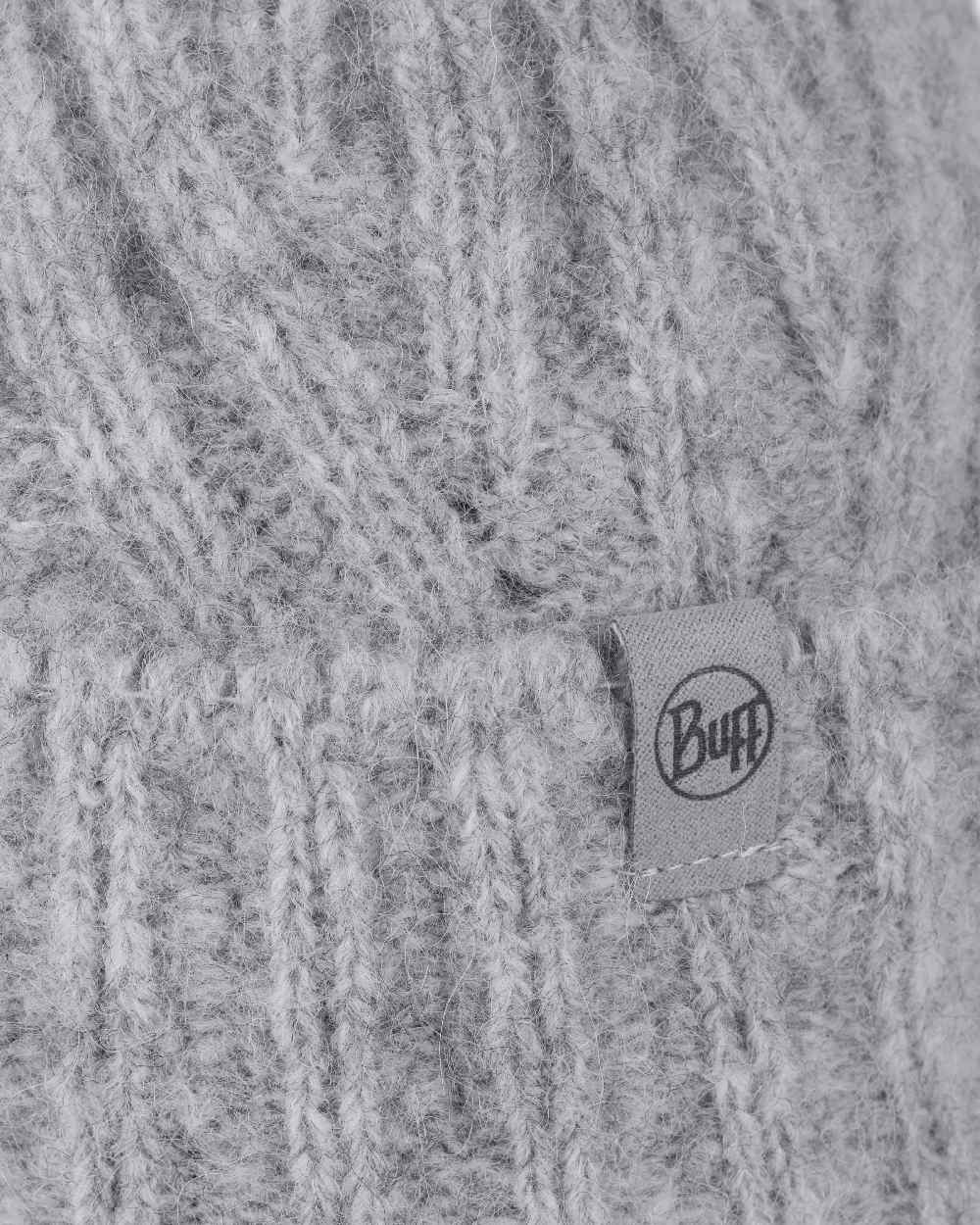 Grey Coloured Buff Nerla Knitted Beanie on white background
