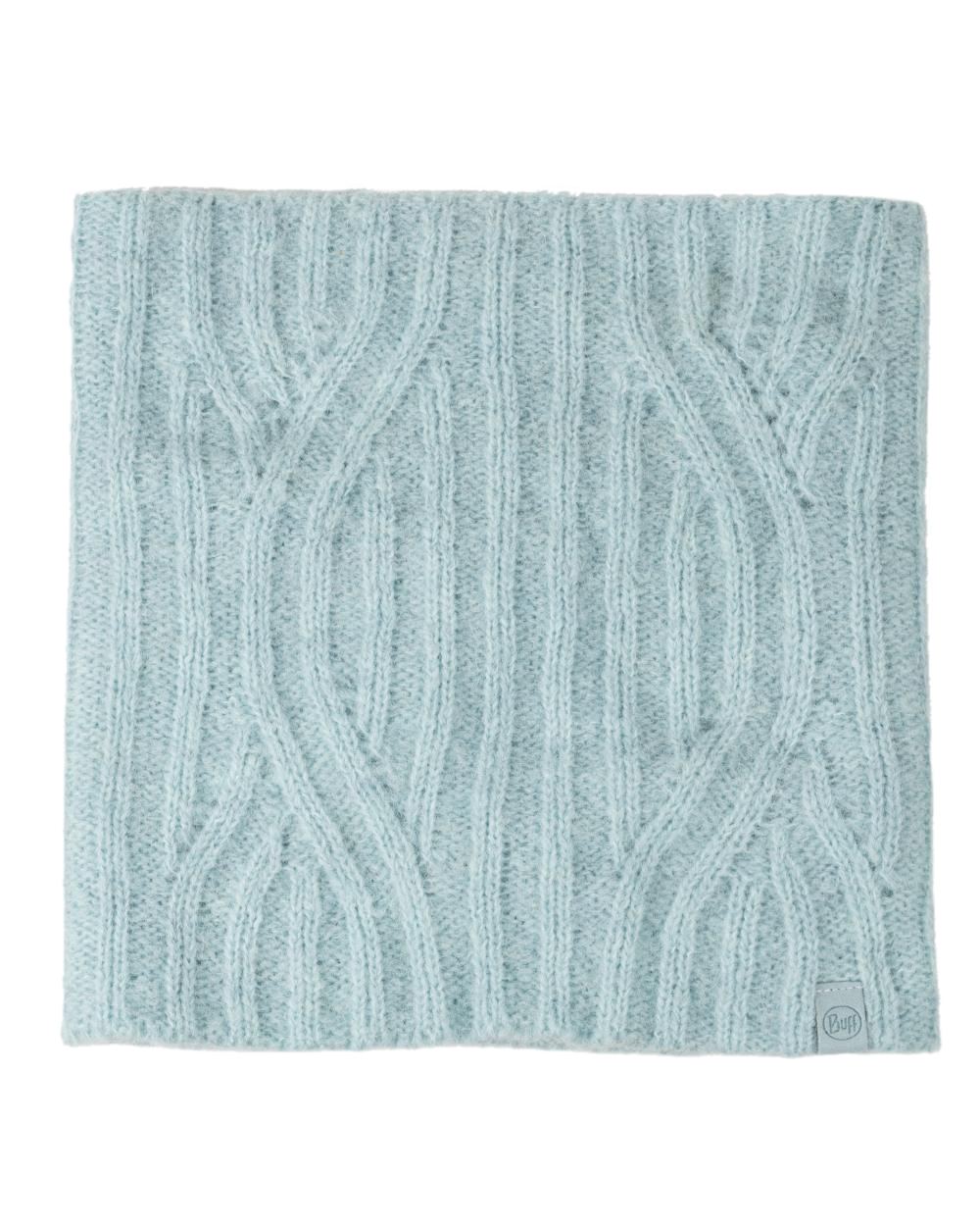 Pool coloured Buff Nerla Knitted Neck Warmer on white background