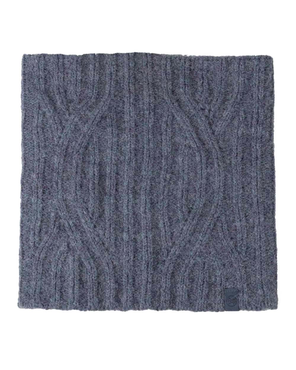Water coloured Buff Nerla Knitted Neck Warmer on white background