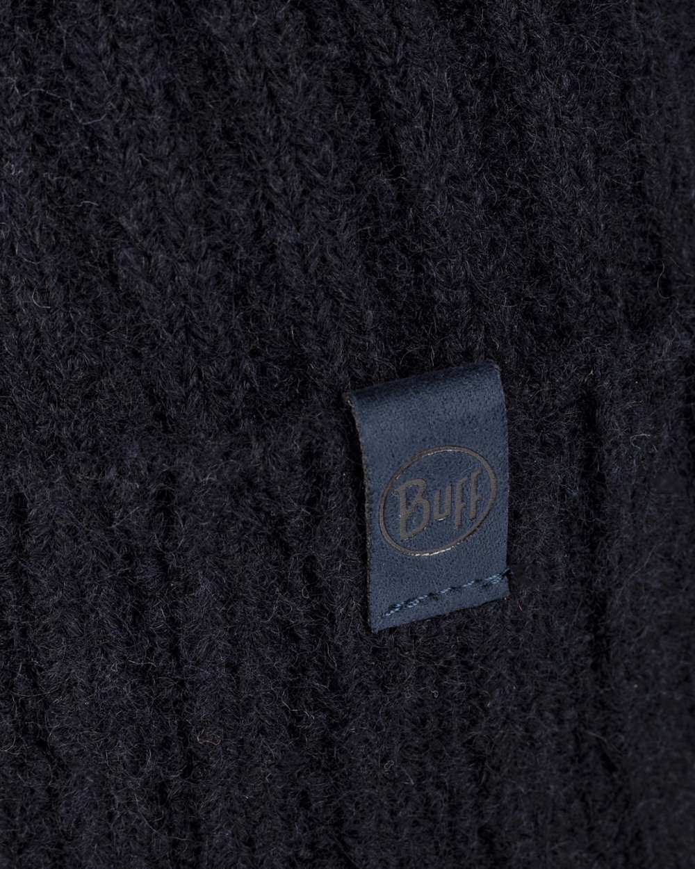 Night Blue Coloured Buff Nilah Knitted Beanie on white background
