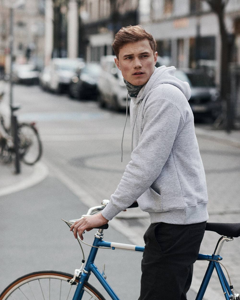 Bark Coloured Buff Original EcoStretch Neckwear on street background