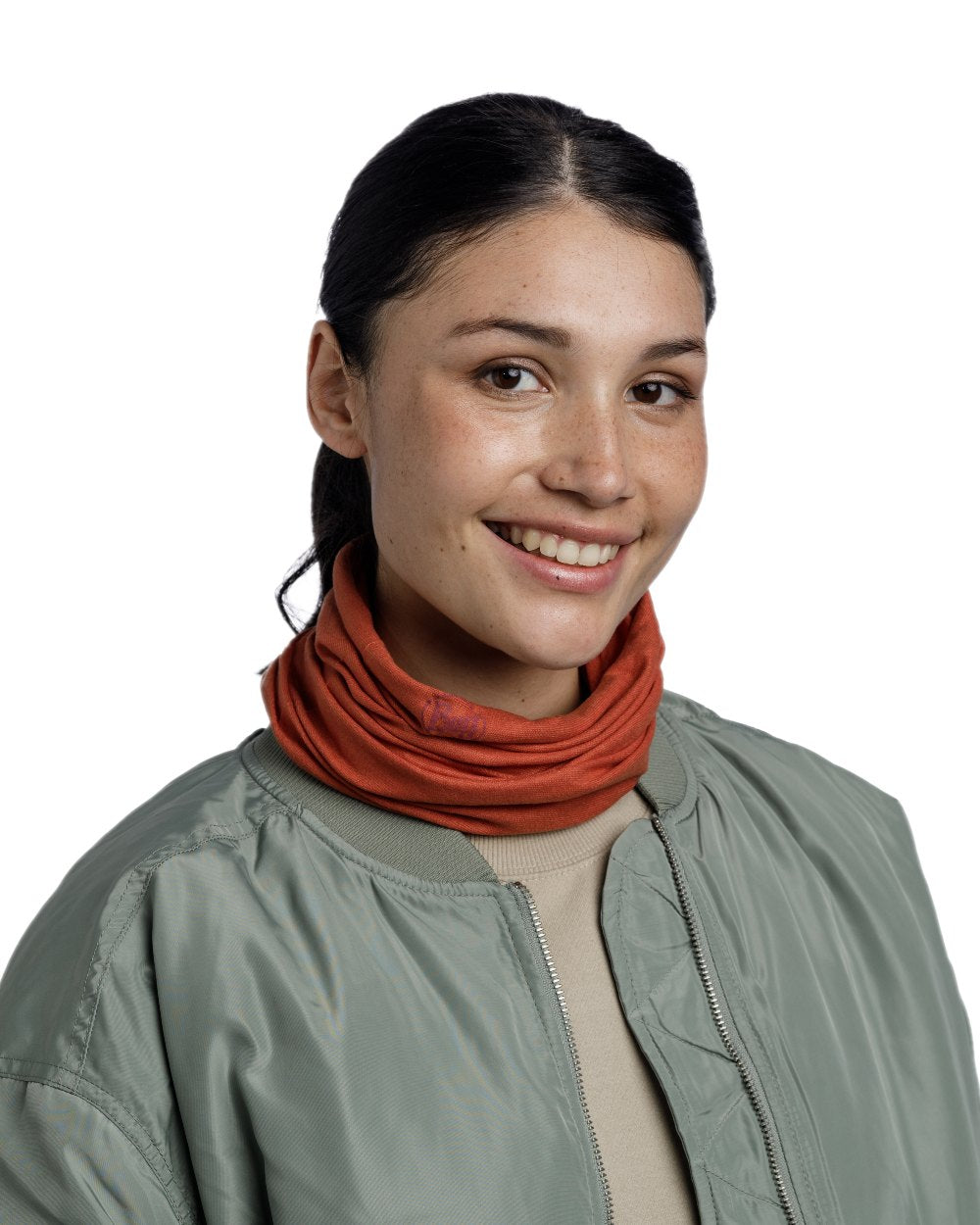 Cinnamon Coloured Buff Original EcoStretch Neckwear on white background
