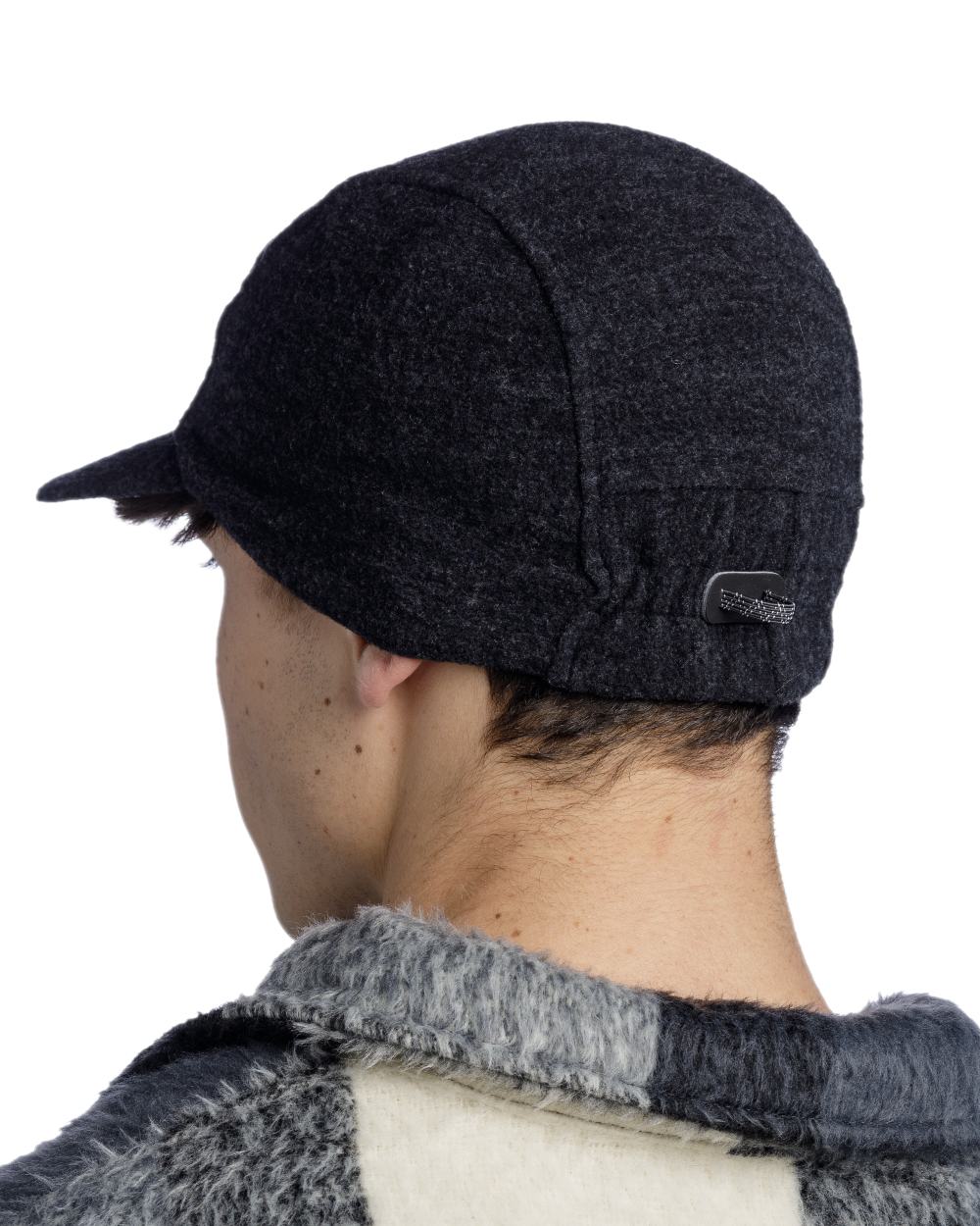 Black Coloured Buff Pack Merino Fleece Cap on white background