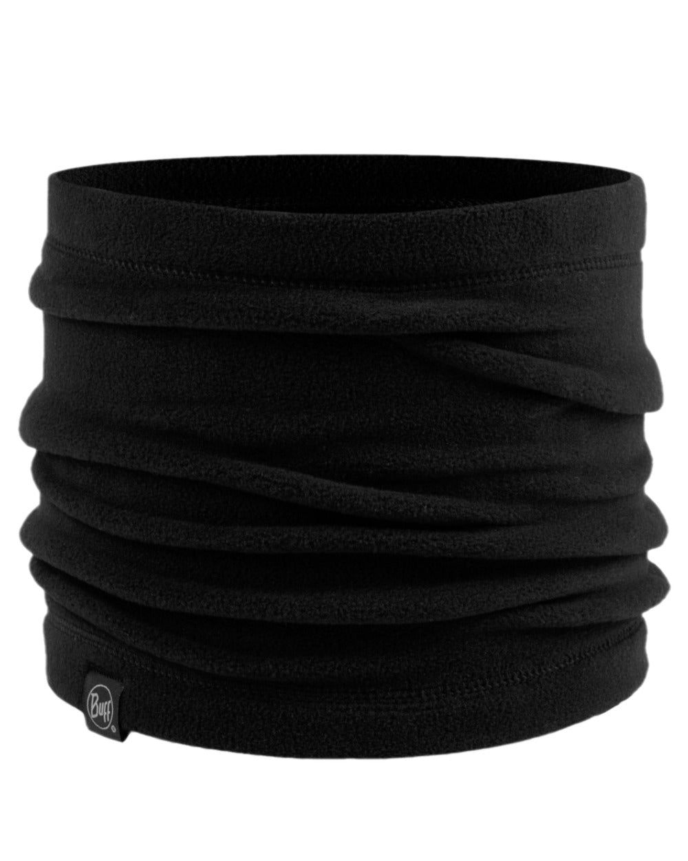 Black Coloured Buff Polar Neck Warmer on white background