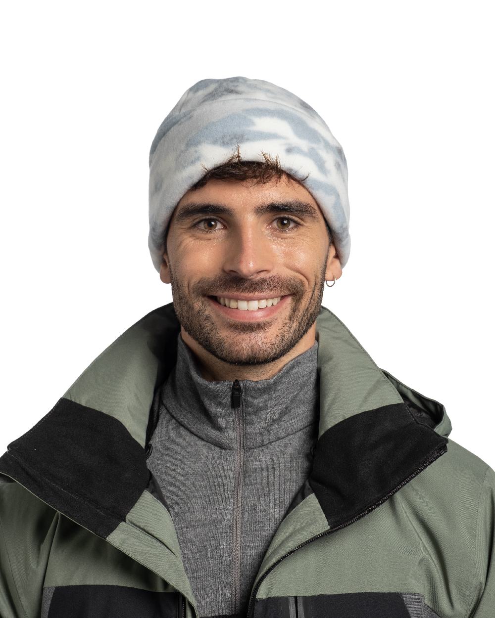 Comat Snow Coloured Buff Polar Prints Beanie on white background