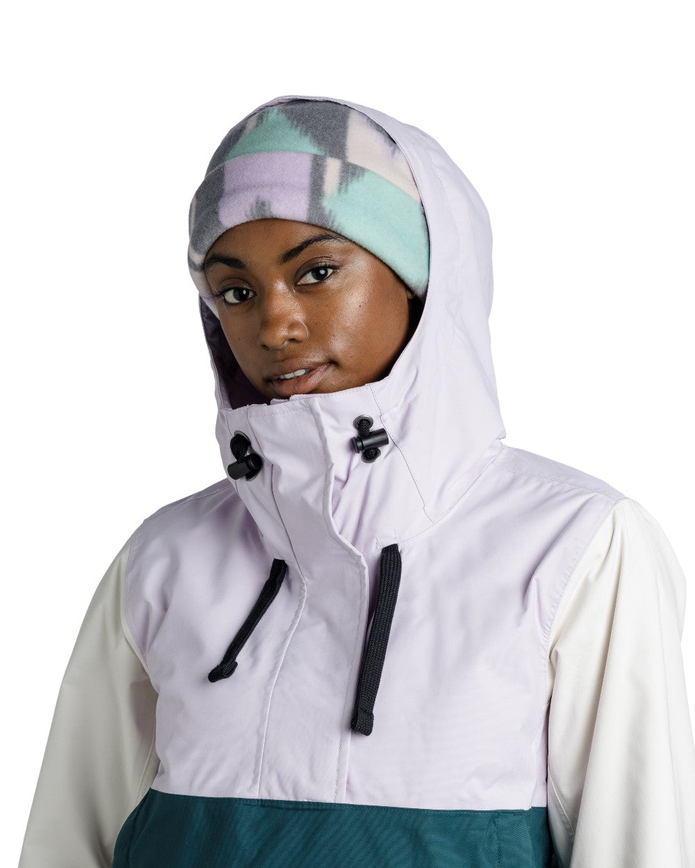 Cusha Multi Coloured Buff Polar Prints Beanie on white background