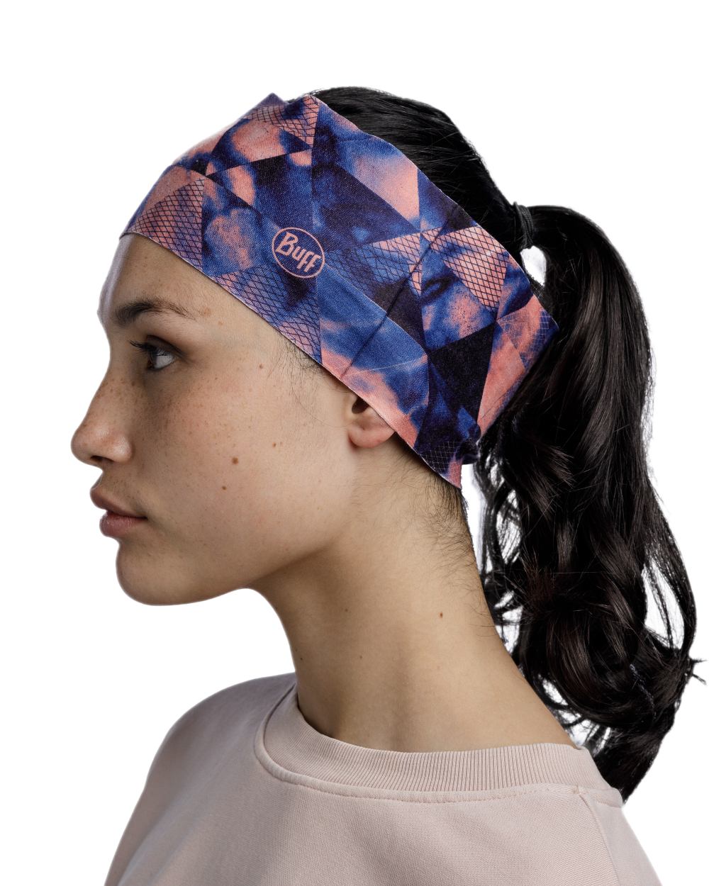 Shiray Multi Coloured Buff Thermonet Headband on white background