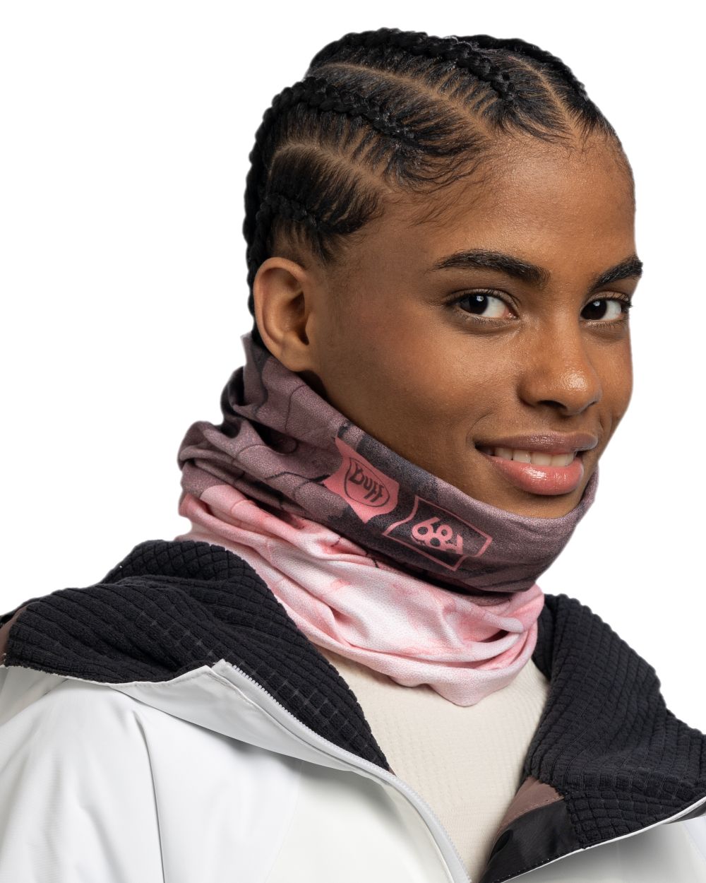 Cloudbreaker Pink Coloured Buff Thermonet Neckwear on white background