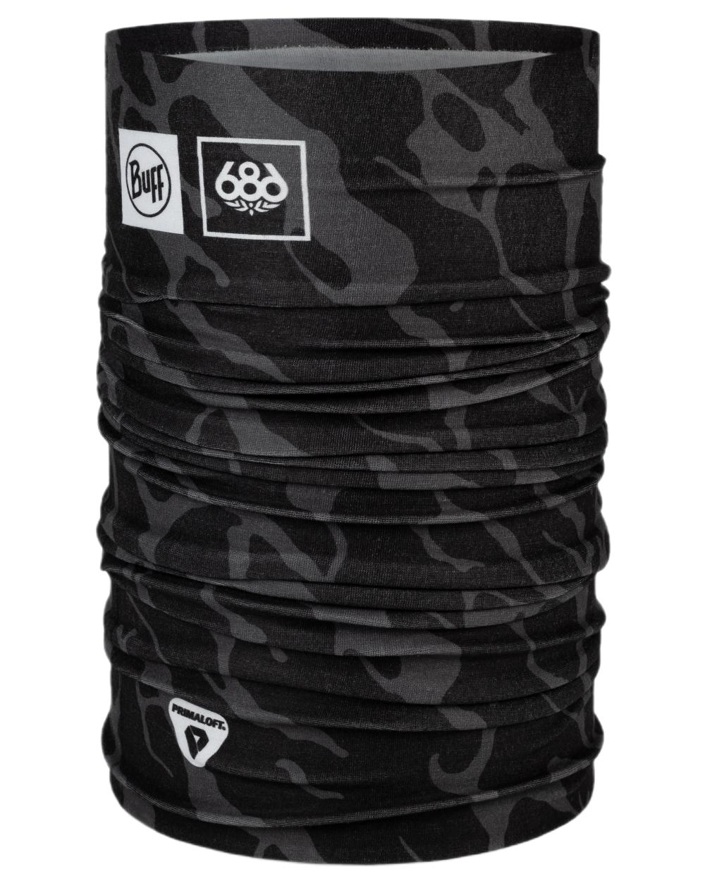 Fractured Black Coloured Buff Thermonet Neckwear on white background