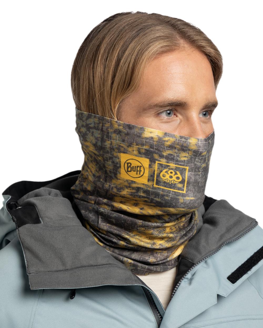 Sponge Moss Coloured Buff Thermonet Neckwear on white background