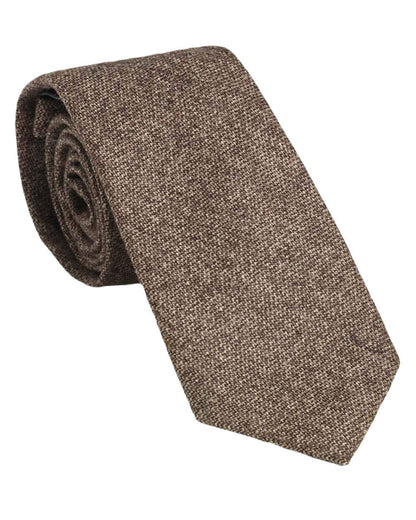 Camel Coloured Laksen Celtic Tweed Tie On A White Background 