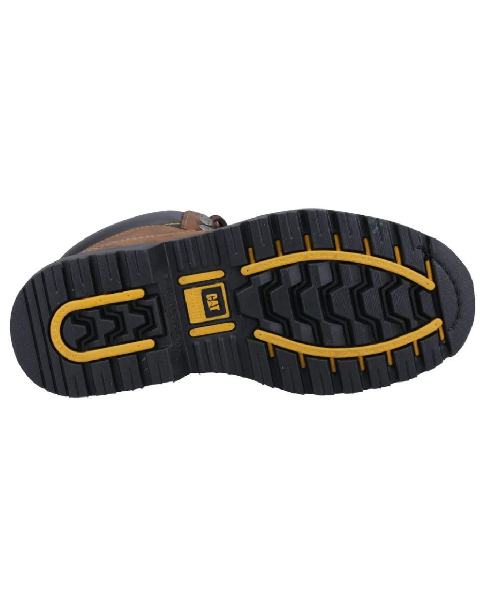 Brown coloured Caterpillar Holton SB Leather Safety Boot on white background