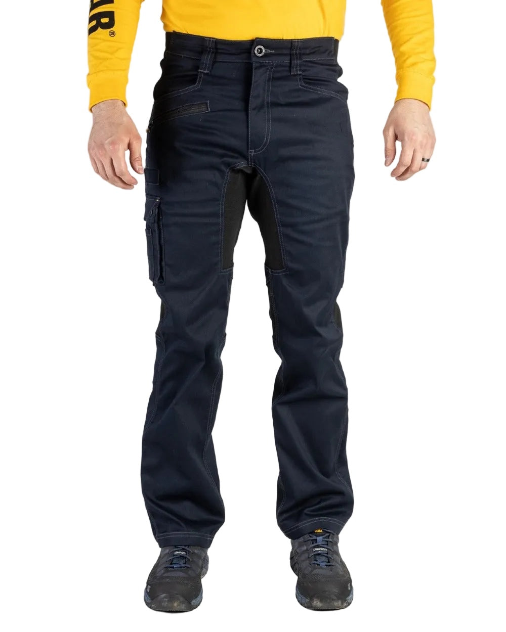 Navy coloured Caterpillar Operator Flex Trousers Clearance on white background