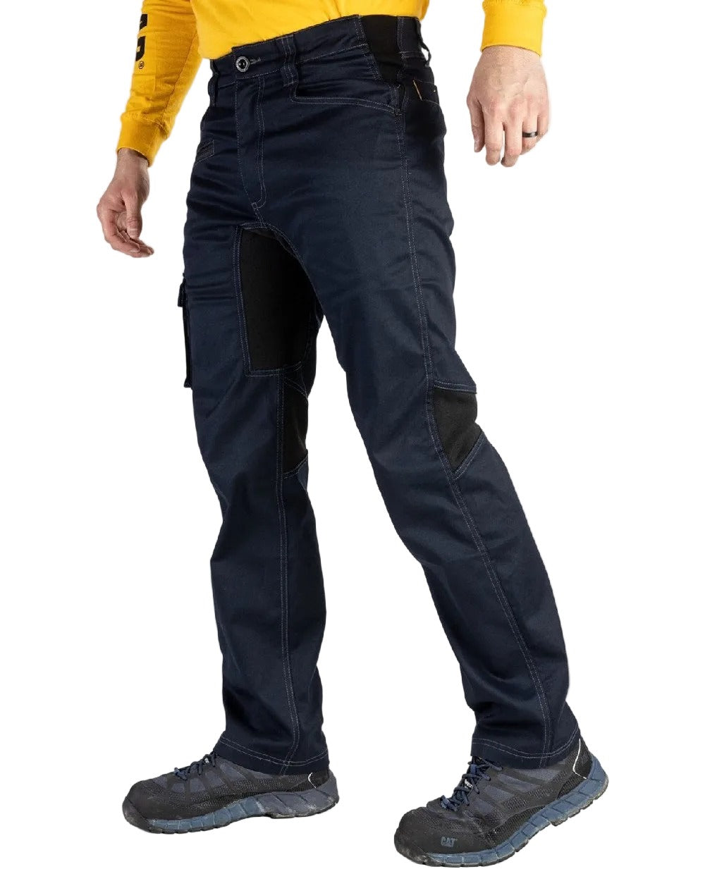 Navy coloured Caterpillar Operator Flex Trousers Clearance on white background