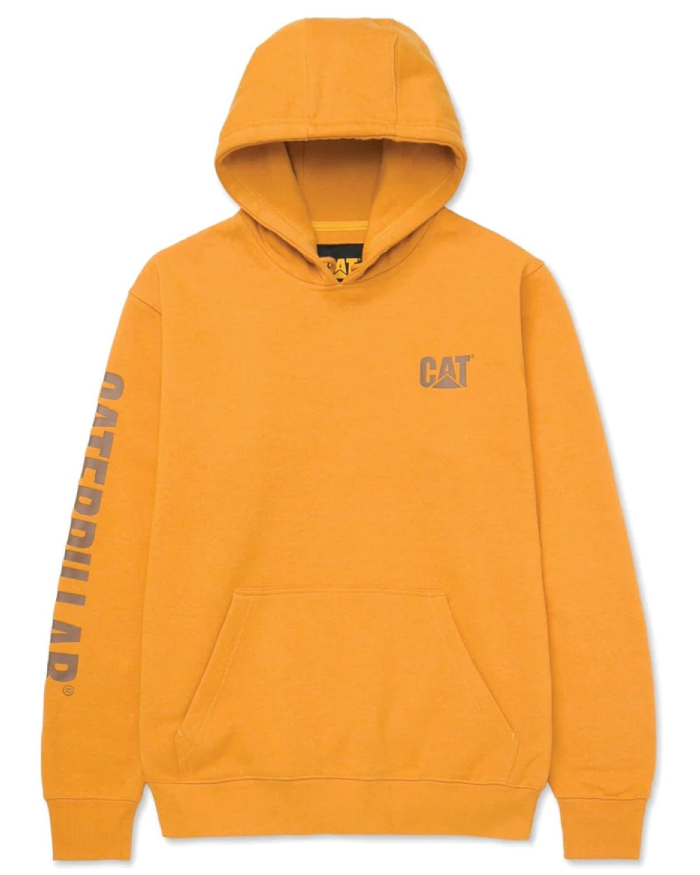 Caterpillar Trademark Banner Hooded Sweatshirt in Mustard Yellow