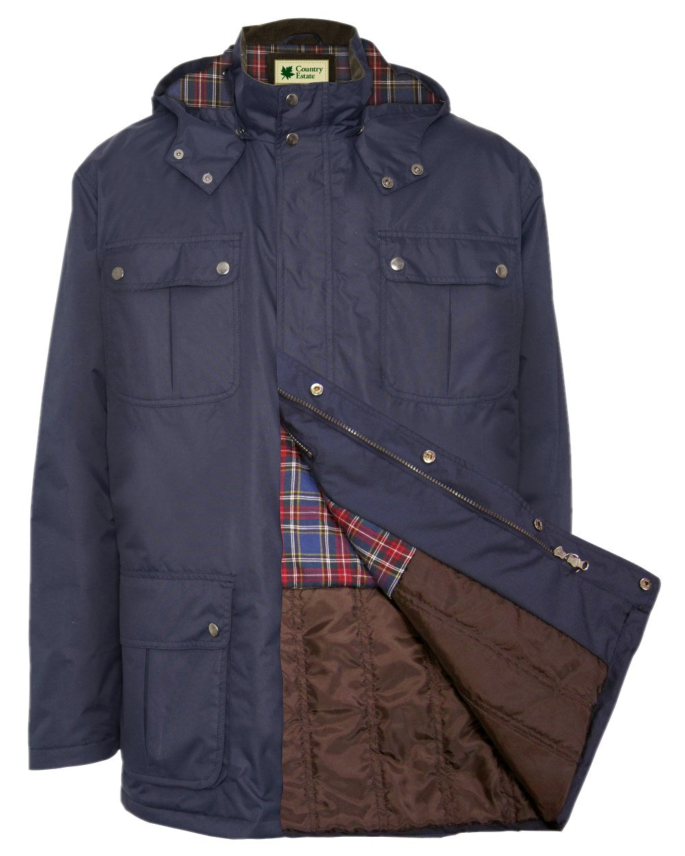 Navy coloured Champion Balmoral Waterproof Jacket on white background
