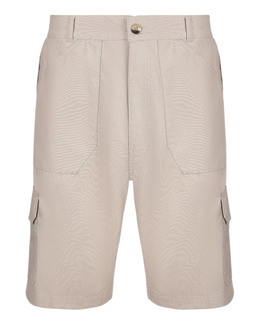 Stone coloured Champion Bretton Multi-Pocket Activity Shorts on white background