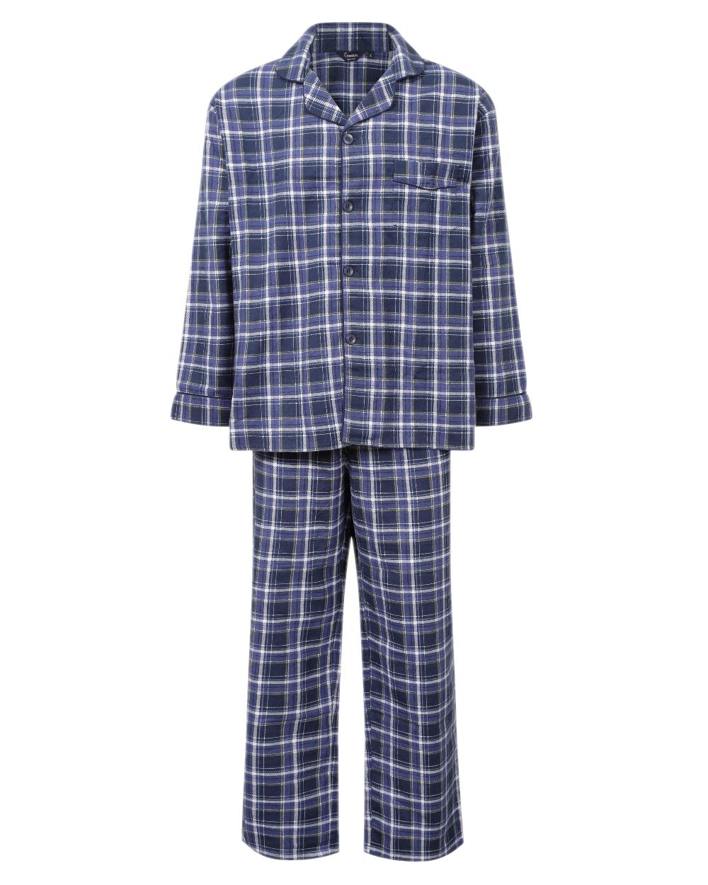 Blue coloured Champion Cambridge Cotton Pyjamas on white background