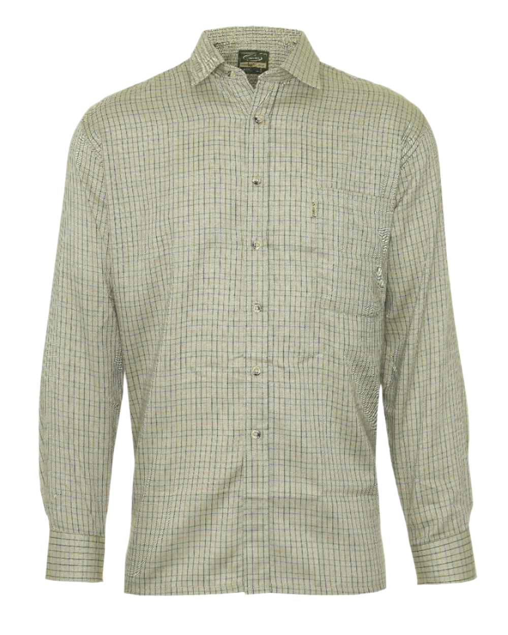 Green Olive coloured Champion Cartmel Field Tattersall Shirt on white background