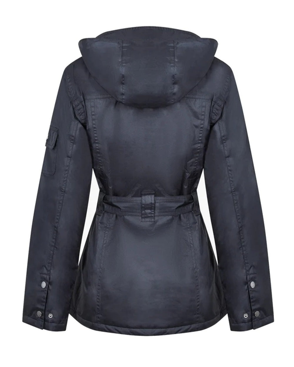 Black coloured Champion Clova Ladies Waterproof Jacket on white background