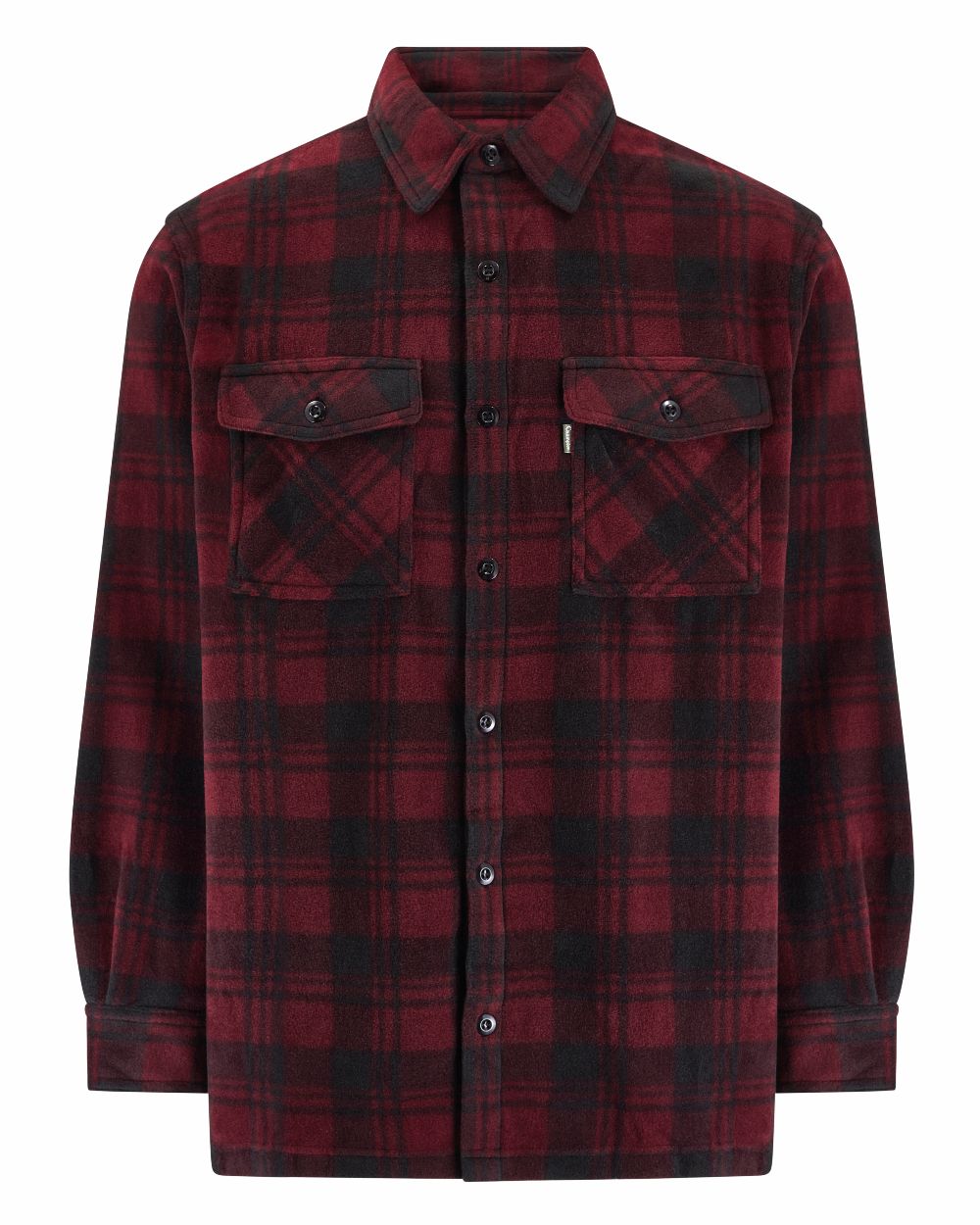Red coloured Champion Eskdale Fleece Lined Shirt on white background