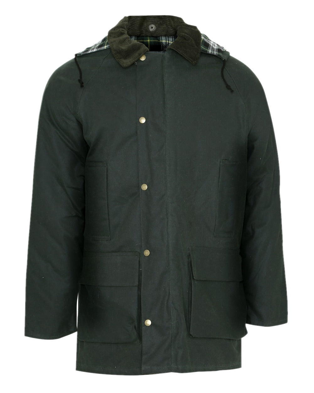 Green coloured Champion Howick Waxed Cotton Jacket on white background