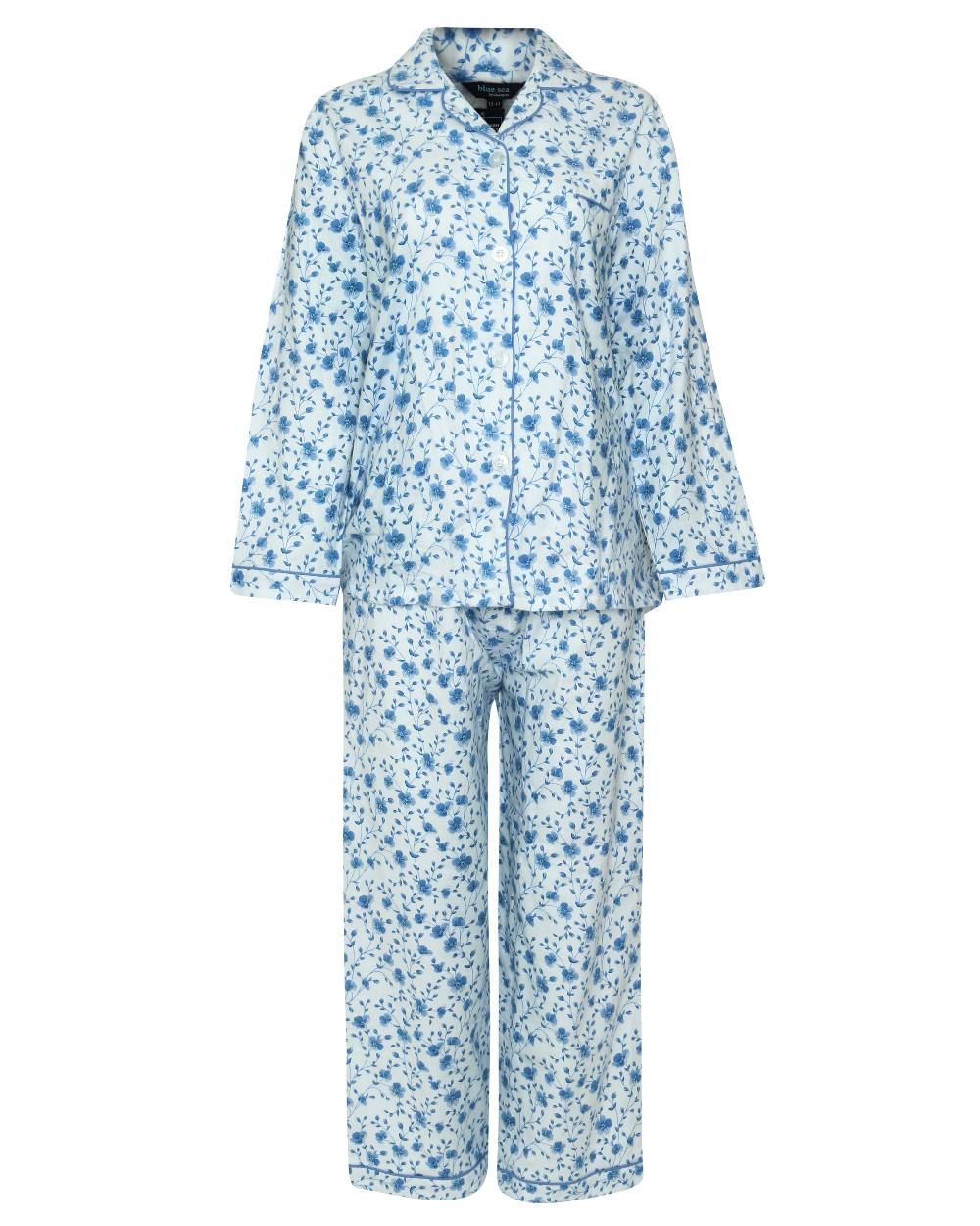 Blue Flower coloured Champion Ladies Eleanor Pyjamas on white background