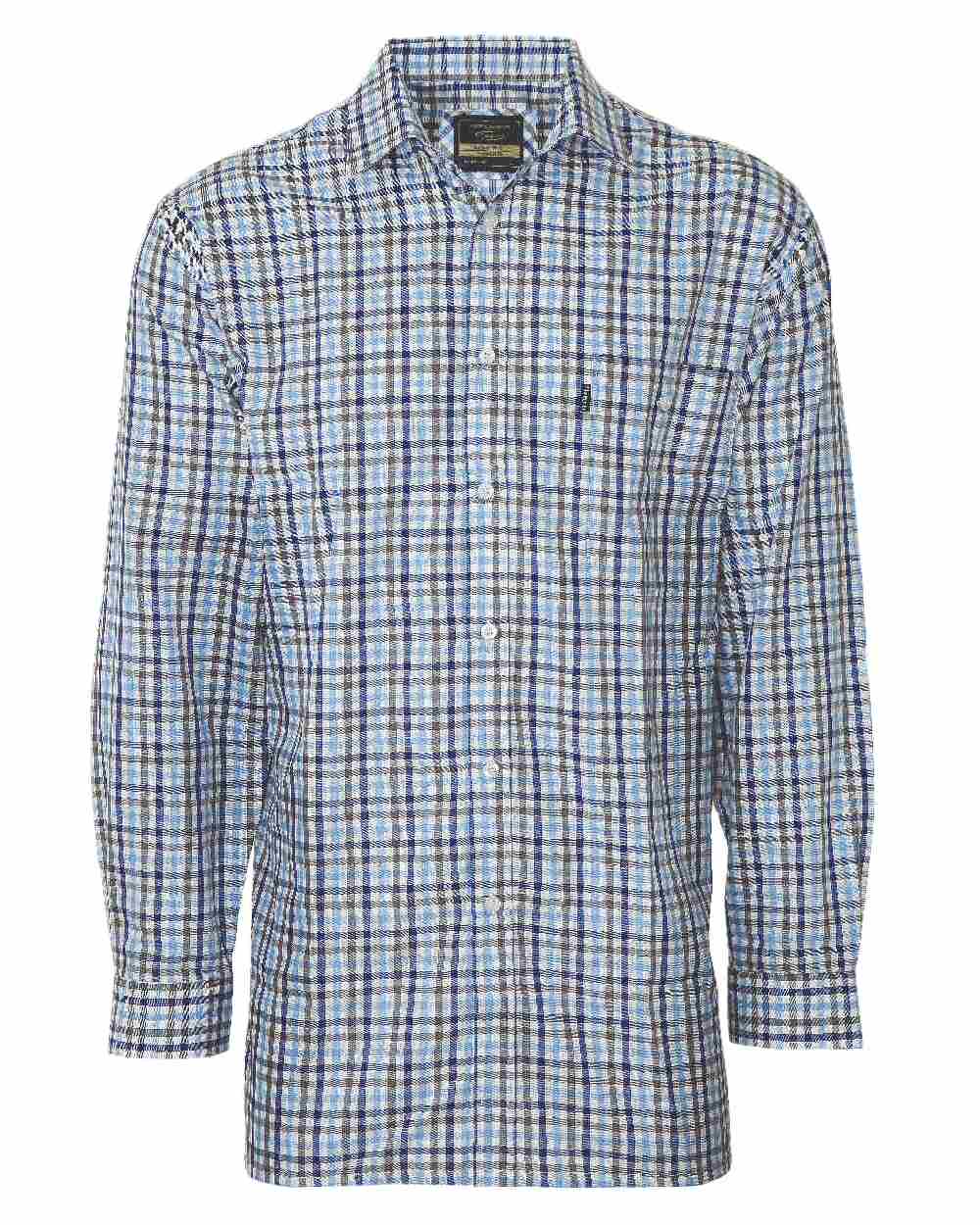 Navy coloured Champion Lyndhurst Check Shirt on white background