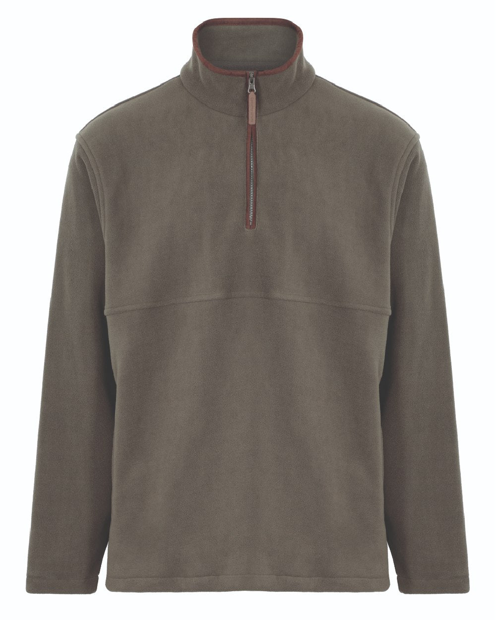 Olive coloured Champion Oban Half Zip Fleece on white background