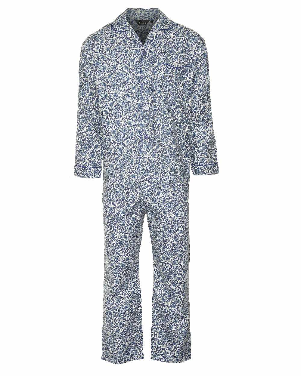 Blue colour Champion Paisley Pyjamas on white background