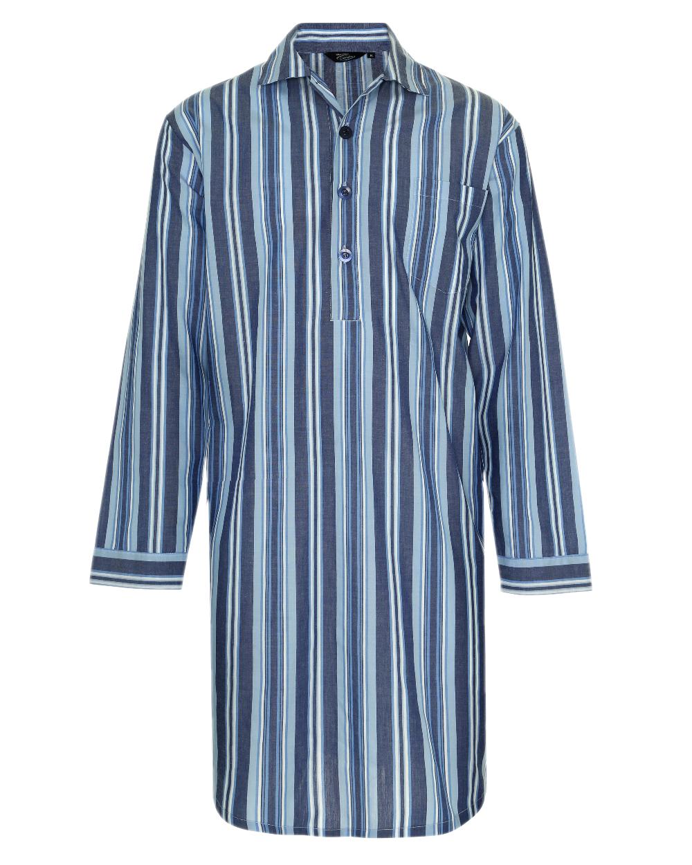 Navy Stripe coloured Champion Westminster Nightshirt on white background