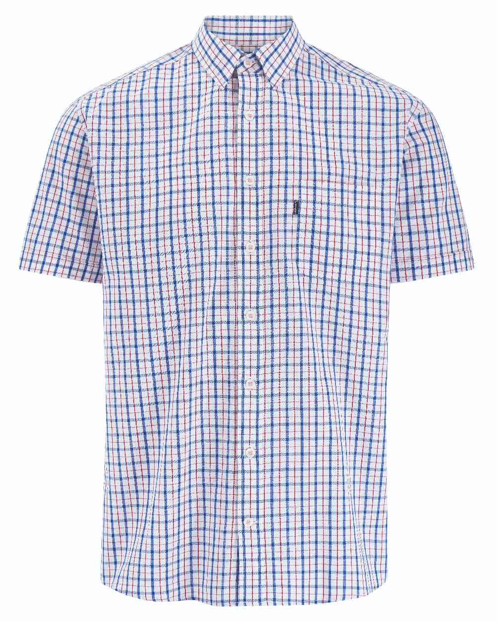 Red coloured Champion Whitstable Short Sleeve Shirt on white background