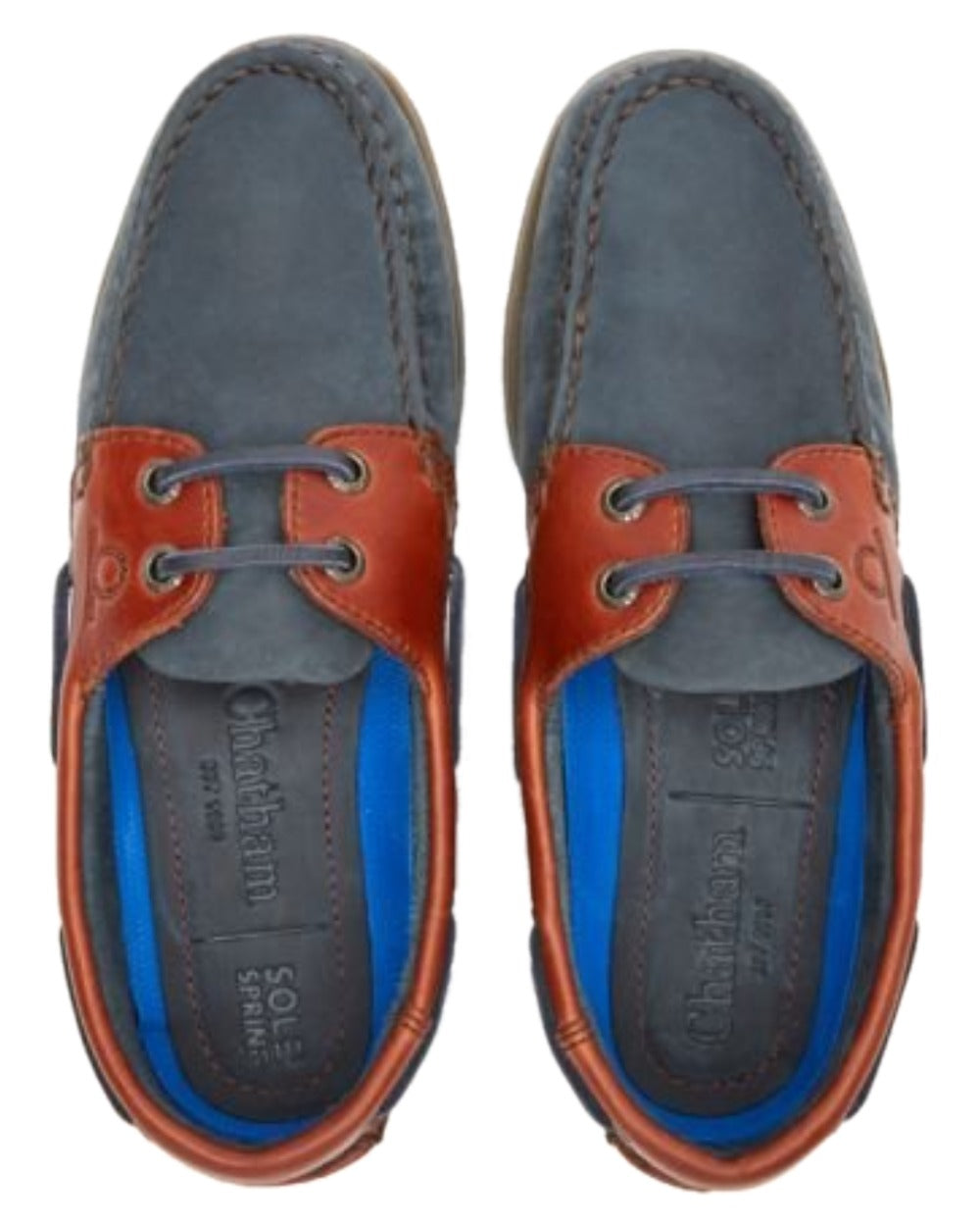 Navy Seahorse Coloured Chatham Mens Bermuda II G2-Leather Boat Shoes on white background
